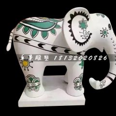 彩繪小象雕塑，玻璃鋼商場(chǎng)雕塑
