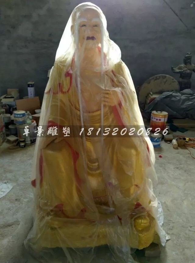 十八羅漢雕塑，玻璃鋼貼金佛像