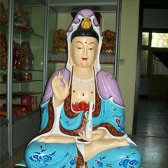 觀音菩薩雕塑，玻璃鋼彩繪觀音雕塑