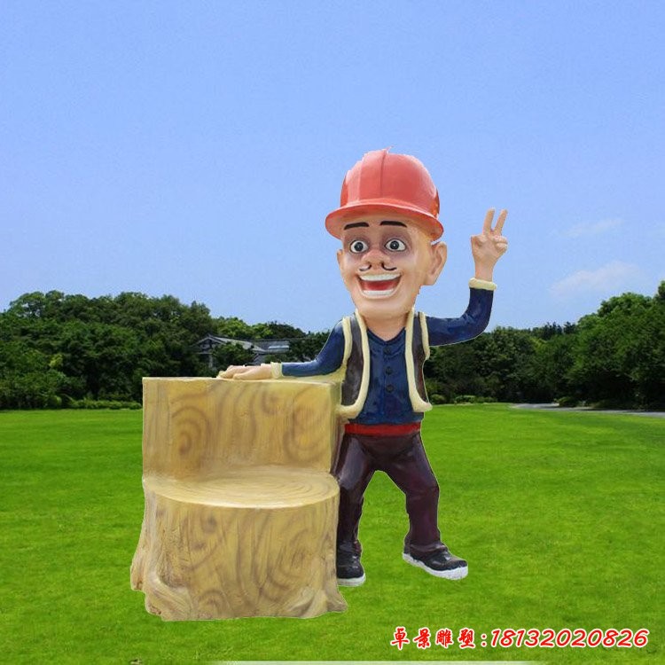 光頭強(qiáng)雕塑，玻璃鋼卡通人物雕塑
