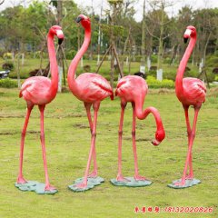 火烈鳥雕塑，玻璃鋼仿真動物雕塑