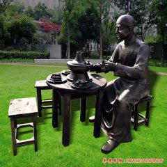 品嘗雕塑，玻璃鋼古代人物雕塑