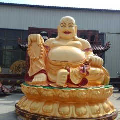 笑面佛雕塑，玻璃鋼坐式佛像