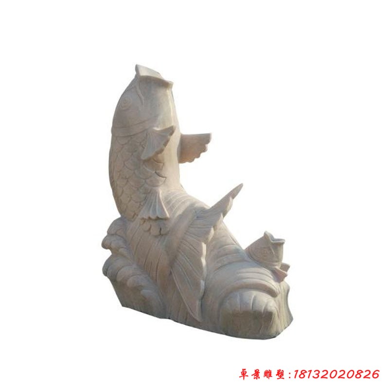 晚霞紅噴水鯉魚(yú)石雕