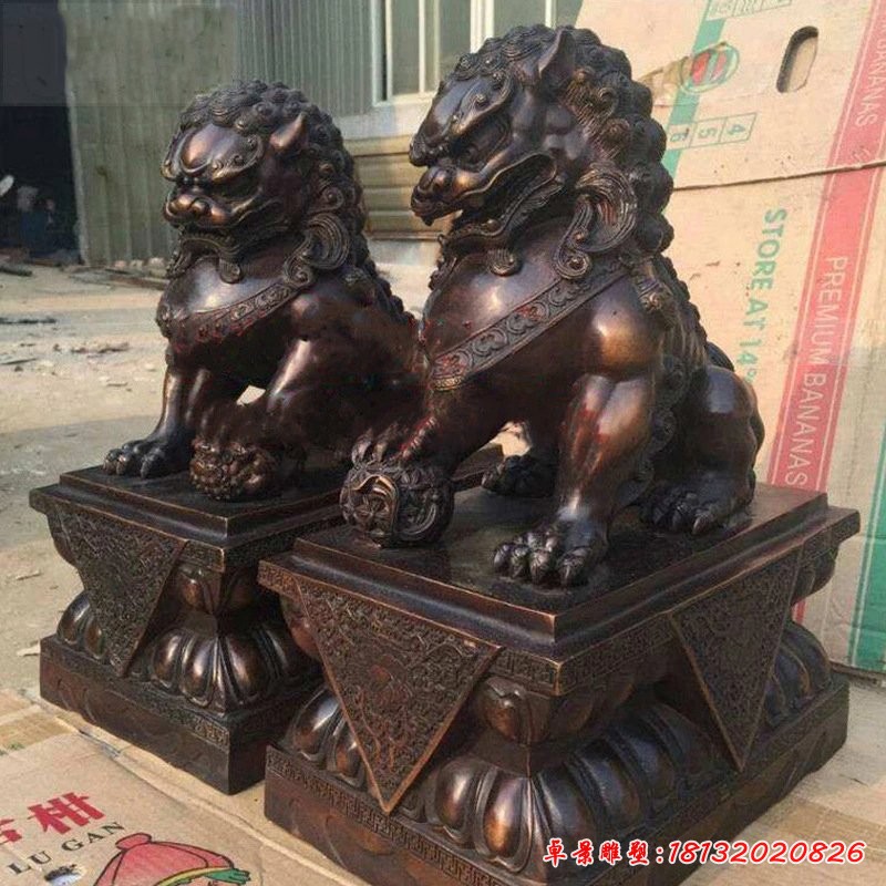 門(mén)口鑄銅獅子雕塑