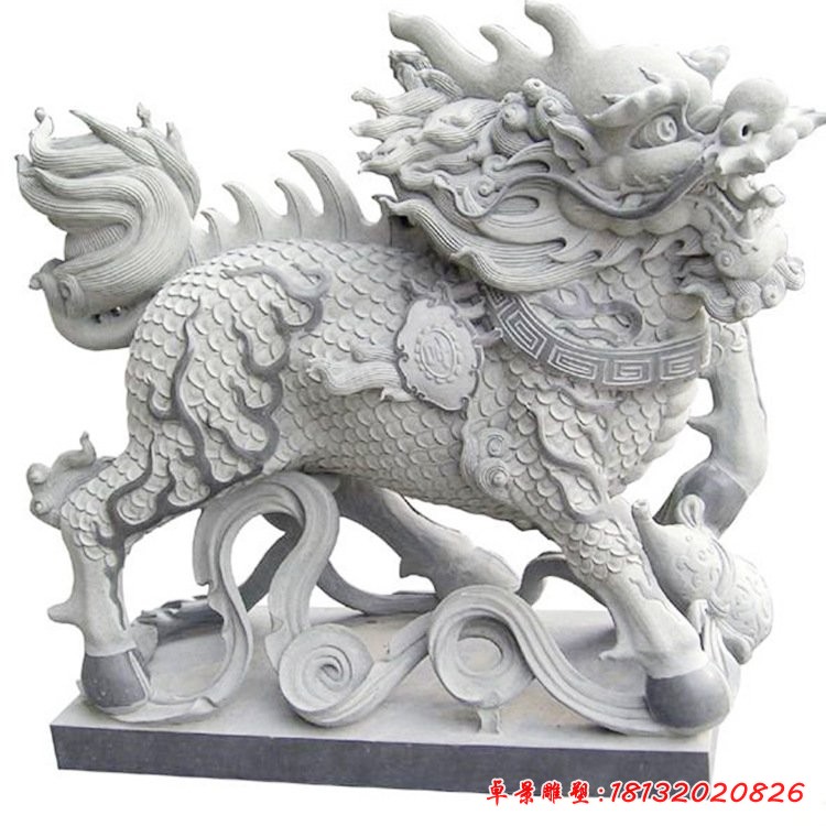 石雕門(mén)口鎮(zhèn)宅麒麟