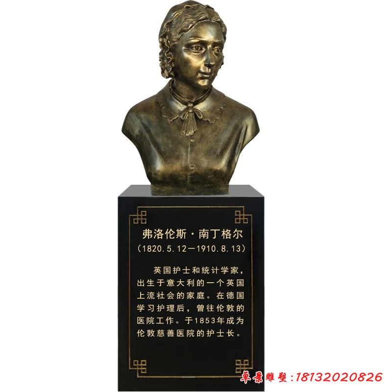 醫(yī)學名人南丁格爾頭像銅雕