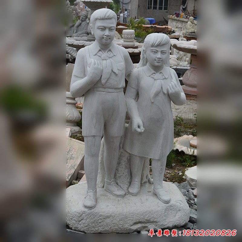 小學(xué)生石雕，校園人物石雕