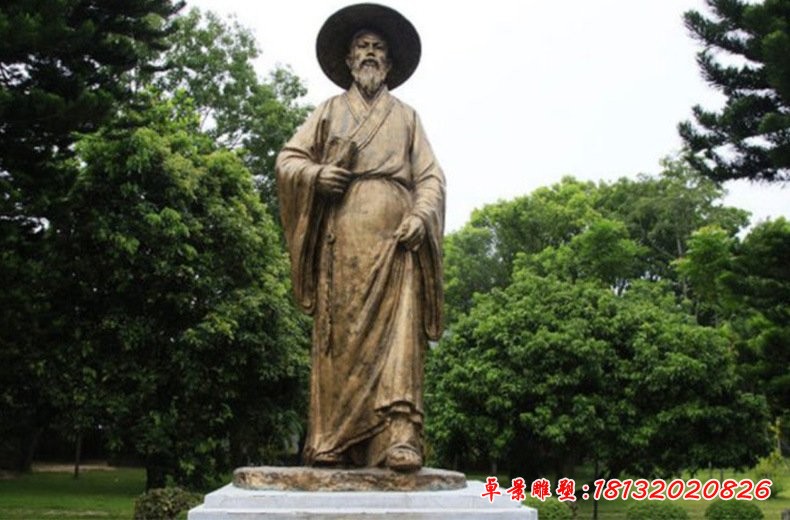 蘇軾人物銅雕，書畫家