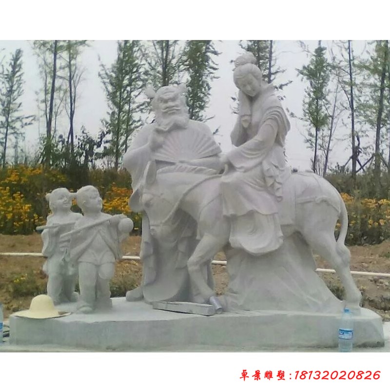 鐘馗嫁妹石雕，公園鐘馗石雕