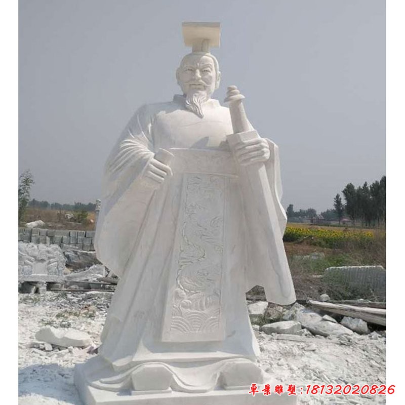 漢白玉秦始皇石雕，古代人物石雕