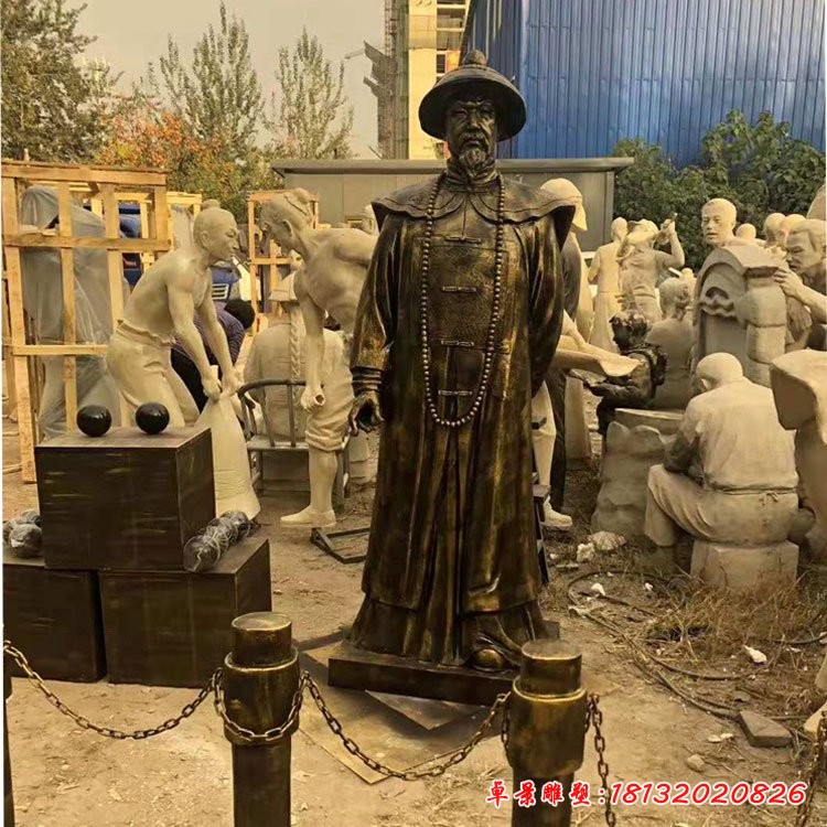 林則徐雕塑，玻璃鋼仿銅人物雕塑