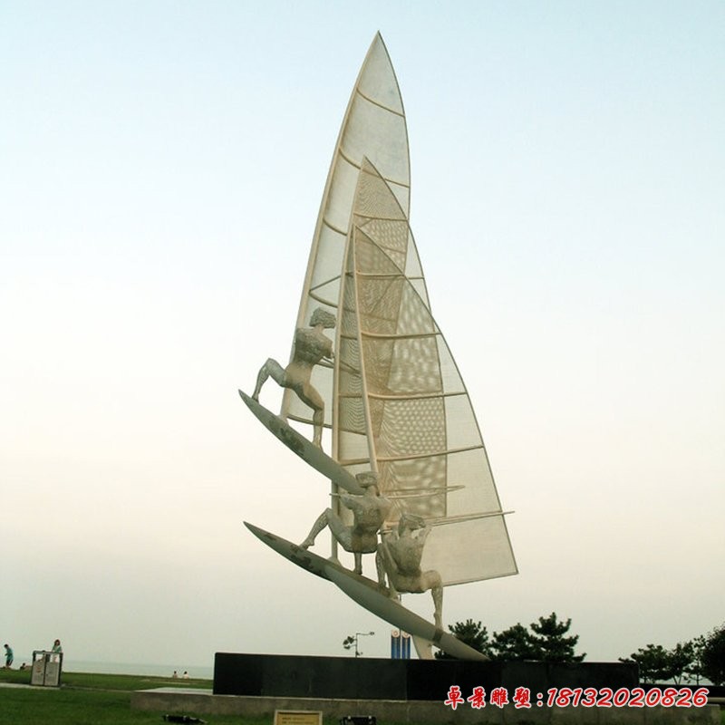 帆船比賽雕塑，不銹鋼運(yùn)動(dòng)雕塑