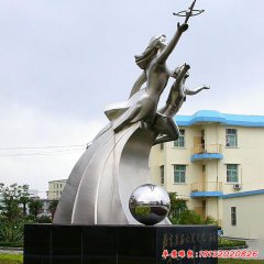 不銹鋼學校標志雕塑