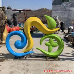不銹鋼抽象騎車雕塑