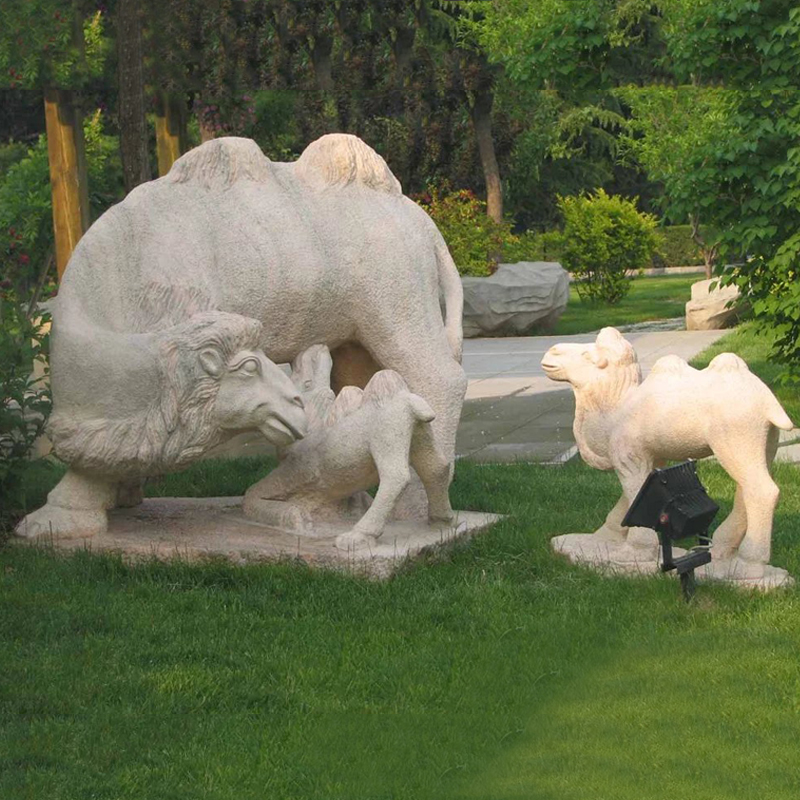 駱駝石雕，公園動(dòng)物雕塑