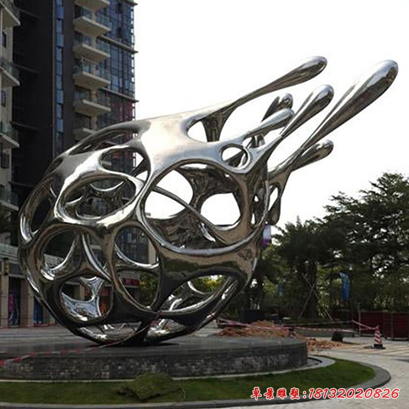 不銹鋼火龍果雕塑，商場大型不銹鋼景觀雕塑 (2)[1]