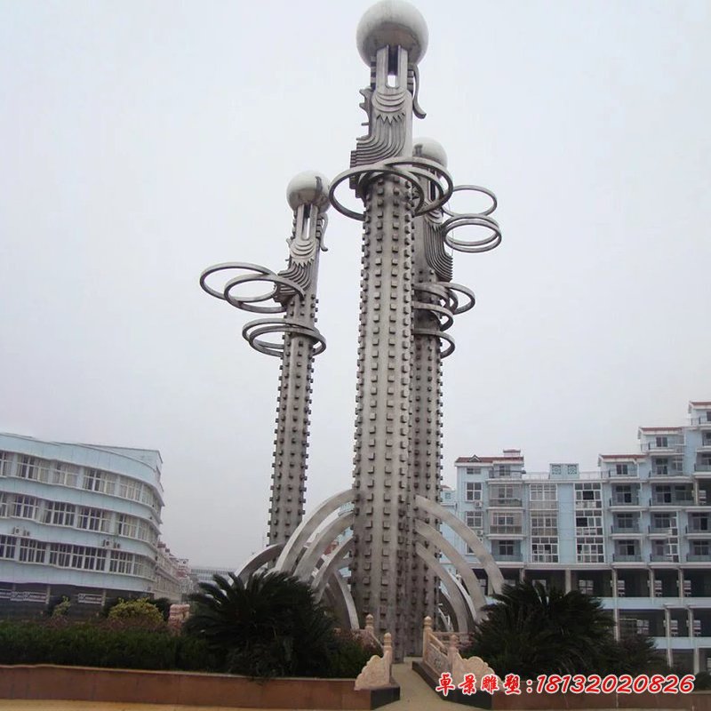 不銹鋼龍柱,廣場不銹鋼雕塑
