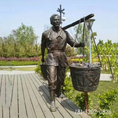 民俗賣(mài)貨郎人物銅雕