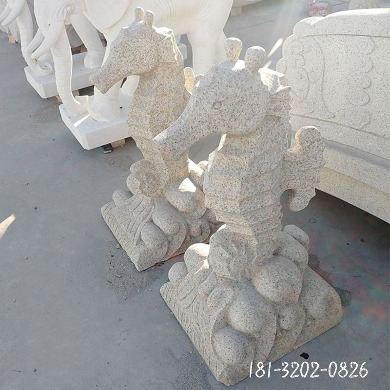 噴水海馬雕塑，石雕海馬 (2)